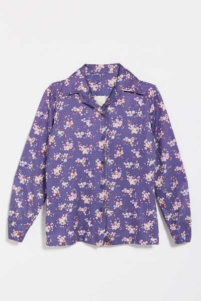 Vintage Polka Dot Floral Button-Down Shirt | Urban Outfitters