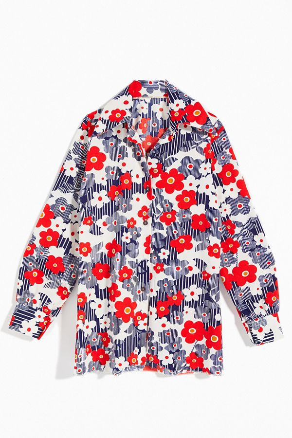 Vintage Retro Floral ButtonDown Shirt Urban Outfitters Canada