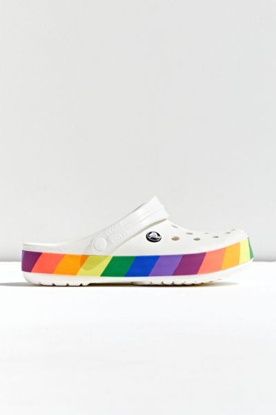 crocs with rainbow