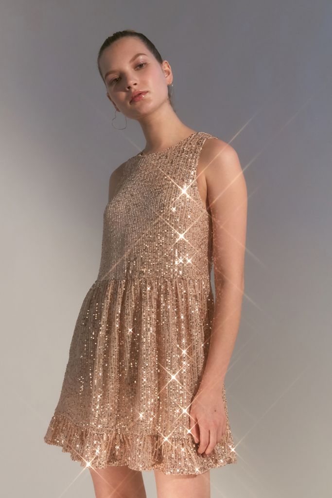 UO Kira Sequin Sleeveless Mini Dress Urban Outfitters
