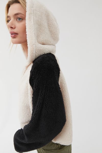 uo faux fur hoodie sweatshirt