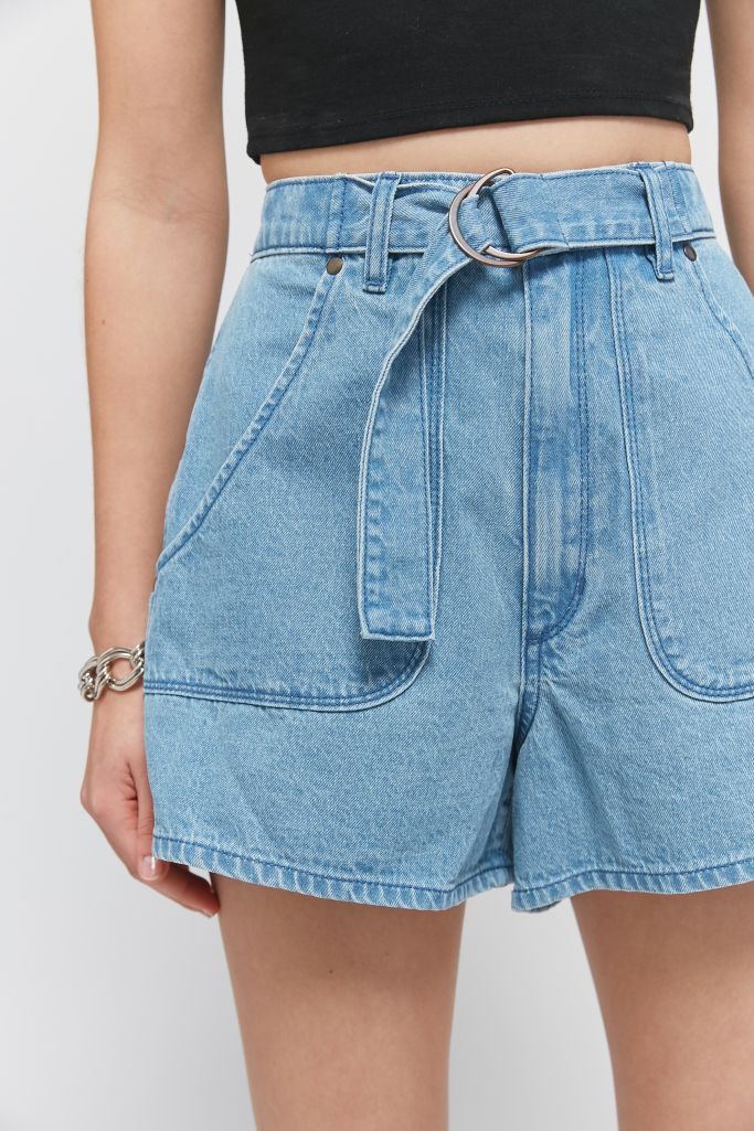 Wrangler Hi Bells HighWaisted Belted Short Urban Outfitters
