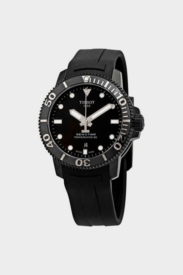 Slide View: 1: Tissot Seastar 1000 Black Dial Automatic Men's Rubber Watch T120.407.37.051.00