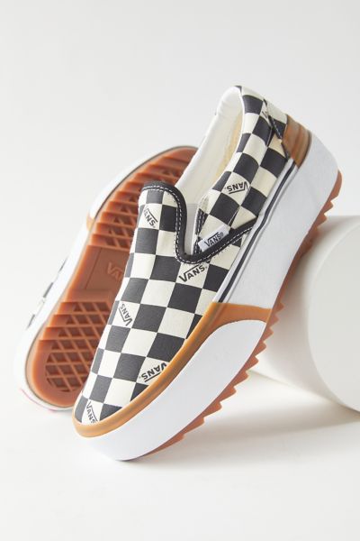 vans checkerboard slip on shoes