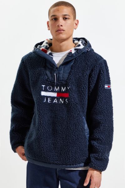 tommy jeans sherpa hoodie sweatshirt