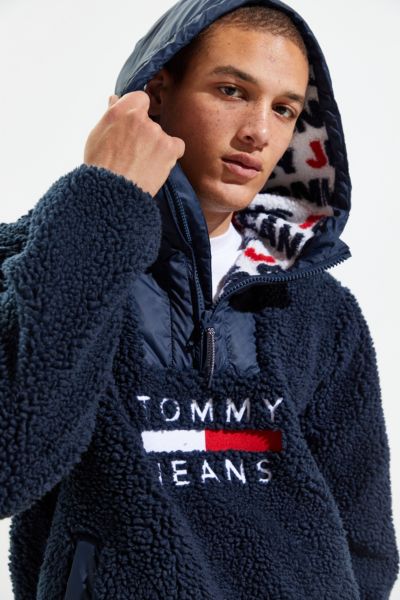 tommy jeans sherpa hoodie sweatshirt