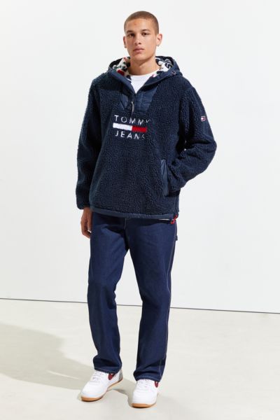 tommy jeans sherpa hoodie sweatshirt