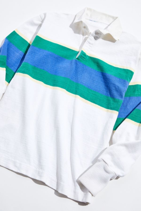 Vintage Blue And Green Stripe Rugby Shirt | Urban Outfitters