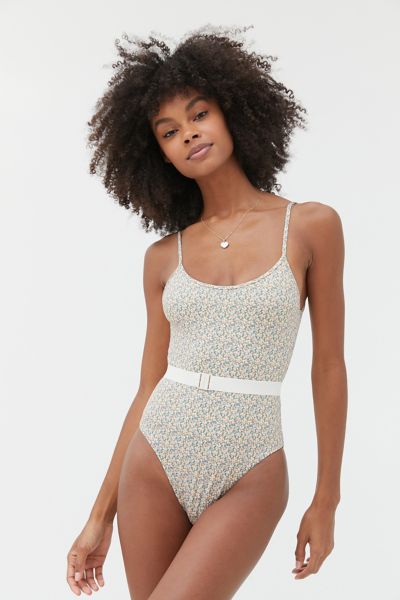 belted one piece swim
