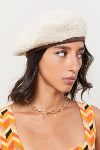 Sherpa Adjustable Beret | Urban Outfitters