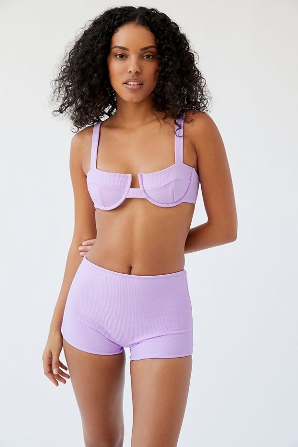 Aila Blue HighWaisted Boyshort Bikini Bottom Urban Outfitters