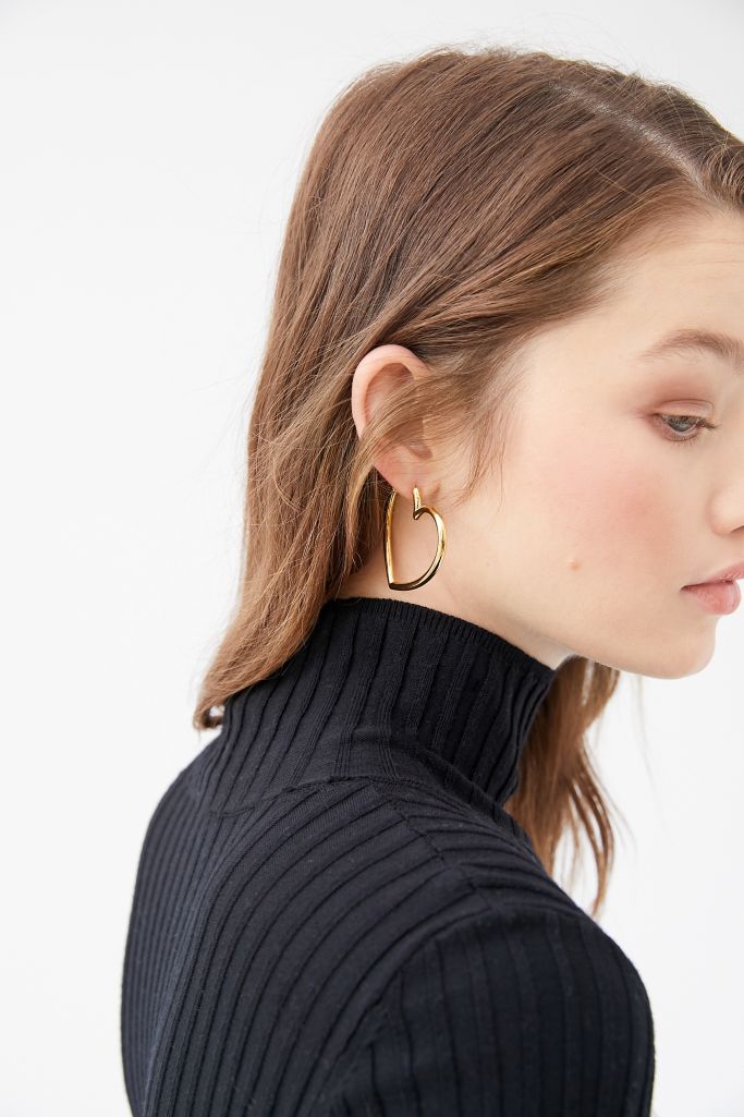 Ellie Vail Helena Heart Hoop Earring | Urban Outfitters