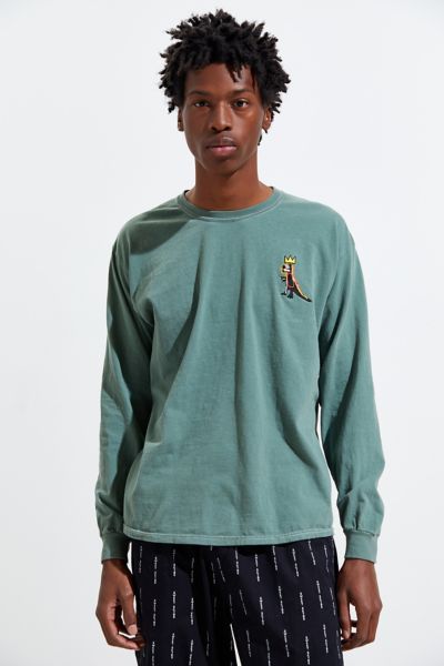Embroidered Basquiat Dino Crown Long Sleeve Tee | Urban Outfitters