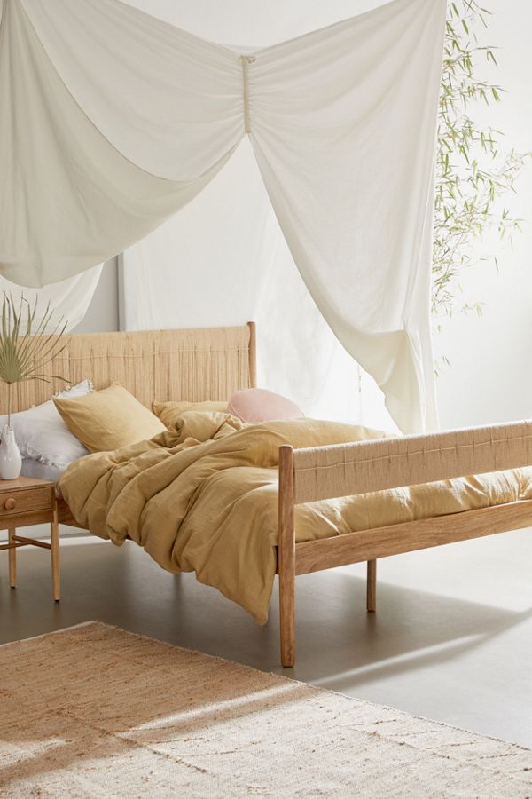 Slide View: 1: Washed Cotton Slub Duvet Cover