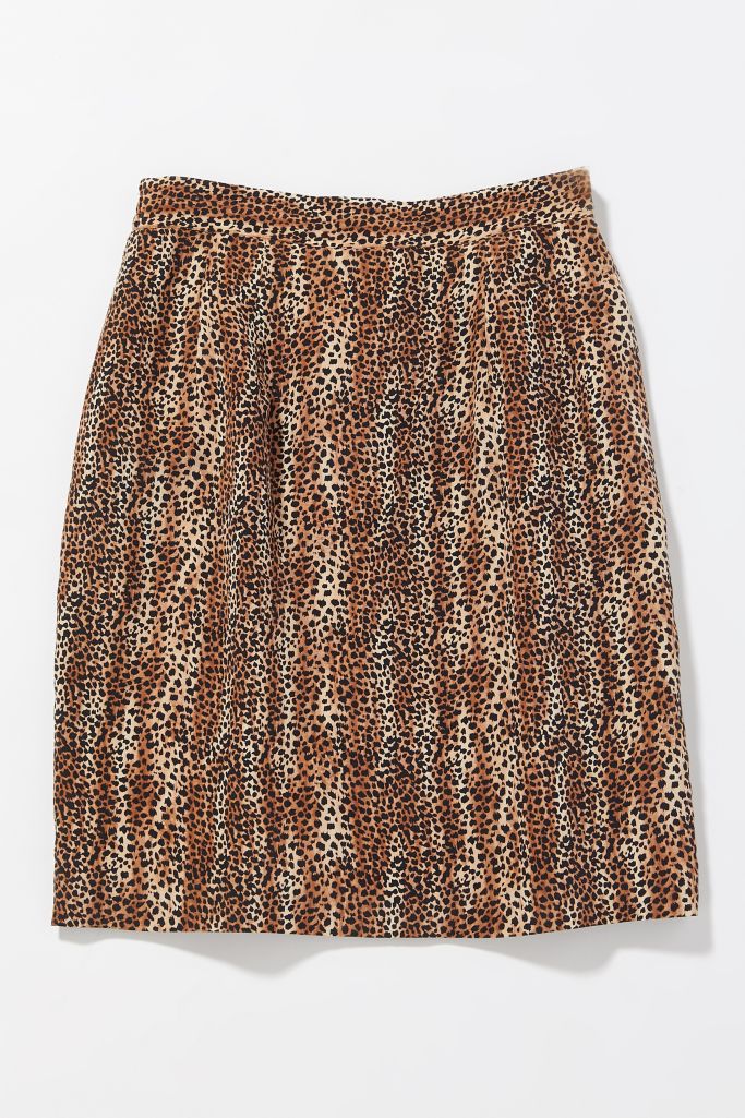 Vintage Cheetah Print Midi Skirt | Urban Outfitters