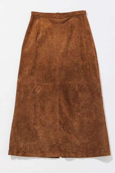 Vintage Light Brown Suede Maxi Skirt | Urban Outfitters