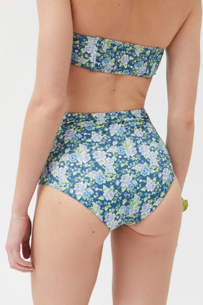 patterned high waisted bikini bottoms