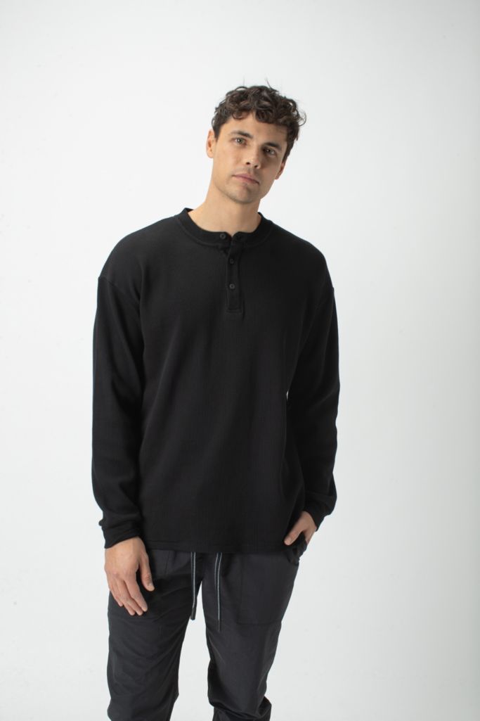 ZANEROBE Waffle Henley Long Sleeve Tee | Urban Outfitters