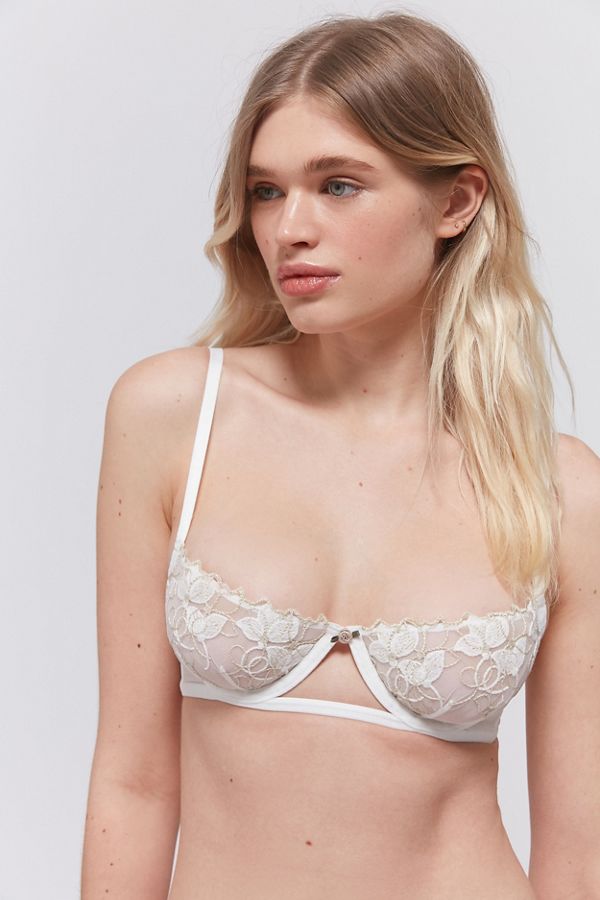 Out From Under Embroidered Mesh Bra Urban Outfitters