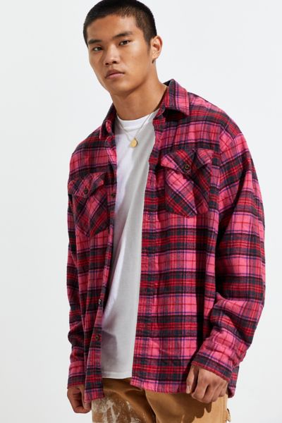 Urban Renewal Vintage Overdyed Flannel Button-Down Cotton Shirt | Urban 