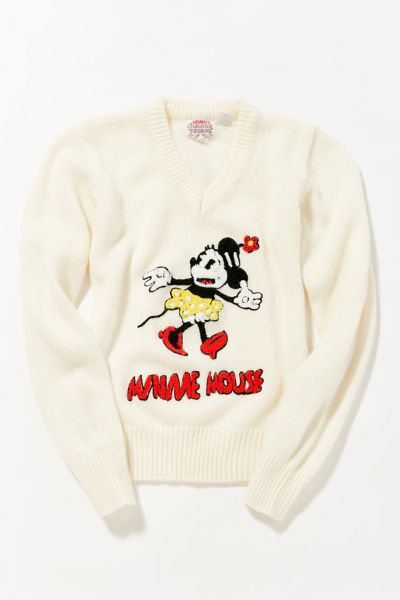 minnie mouse crew neck sweater