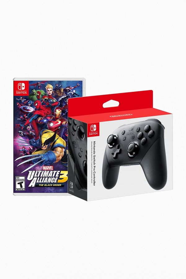 Nintendo Switch Marvel Ultimate Alliance 3 And Pro Controller Bundle