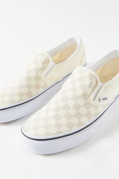 cream checkerboard vans