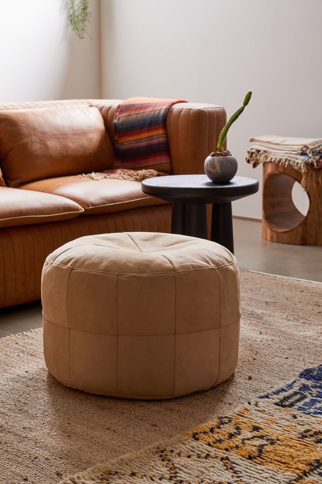 Mesa Patchwork Leather Ottoman Urban Outfitters