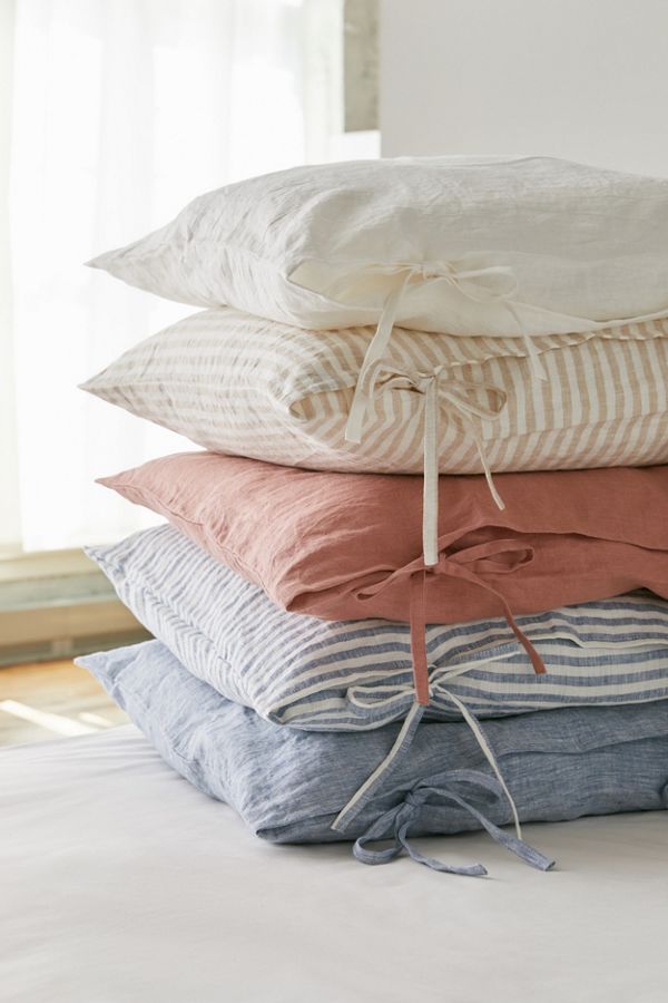 Slide View: 1: MagicLinen Skinny Ties Throw Pillow Cover