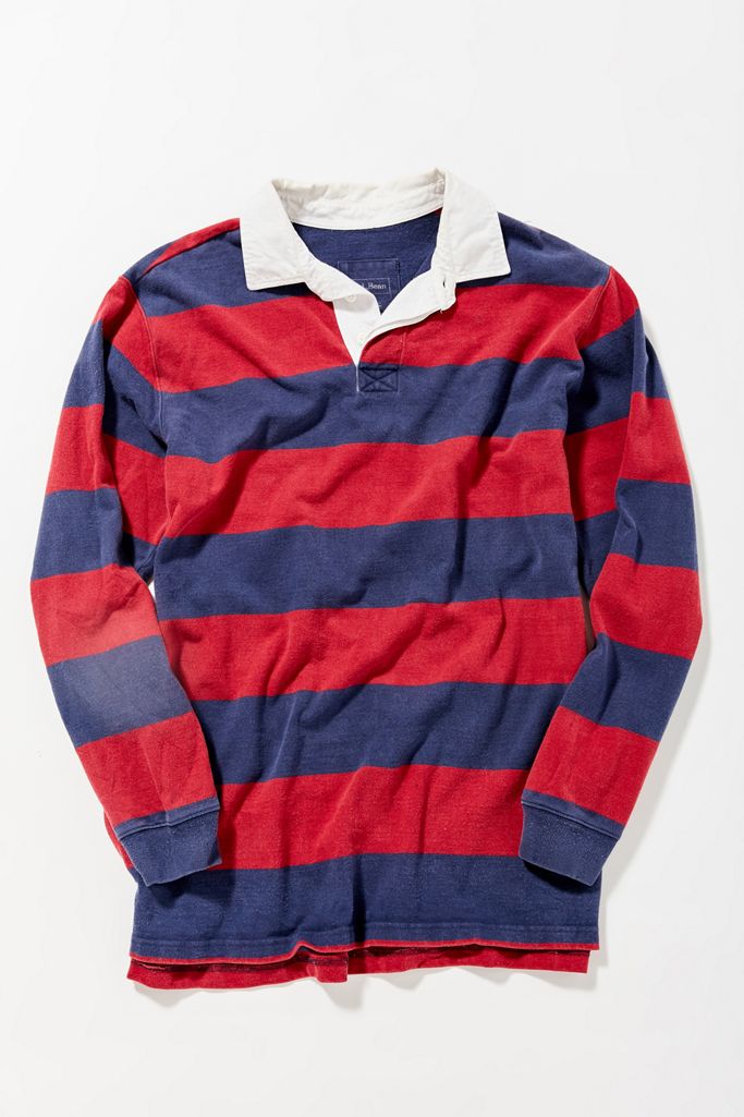 Vintage L.L. Bean Red Stripe Rugby Shirt Urban Outfitters