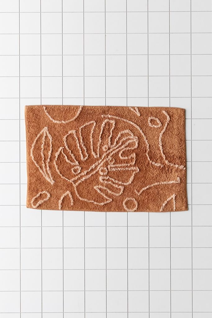 Minimalist Palm Bath Mat Urban Outfitters