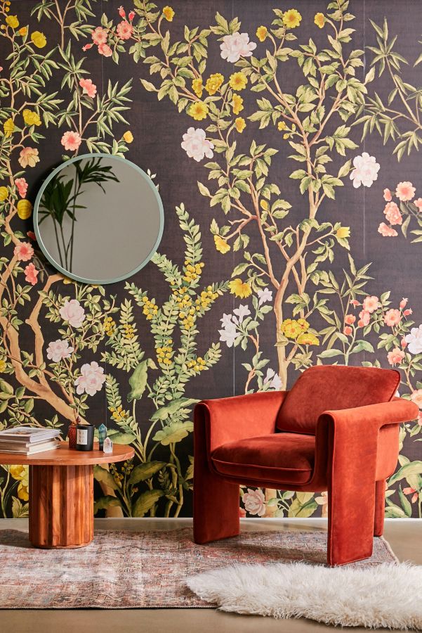 Slide View: 1: Freya Boudoir Floral Wall Mural