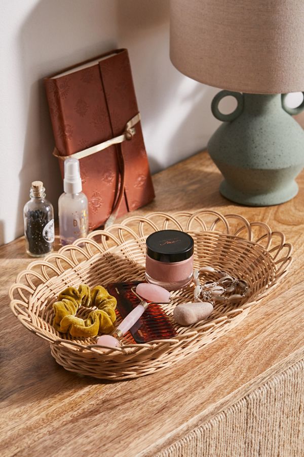 Slide View: 1: Priscilla Rattan Tray