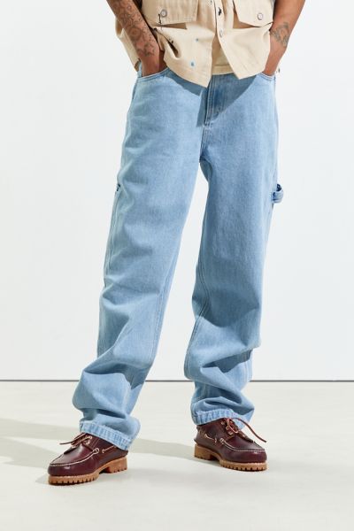 baggy light wash jeans mens