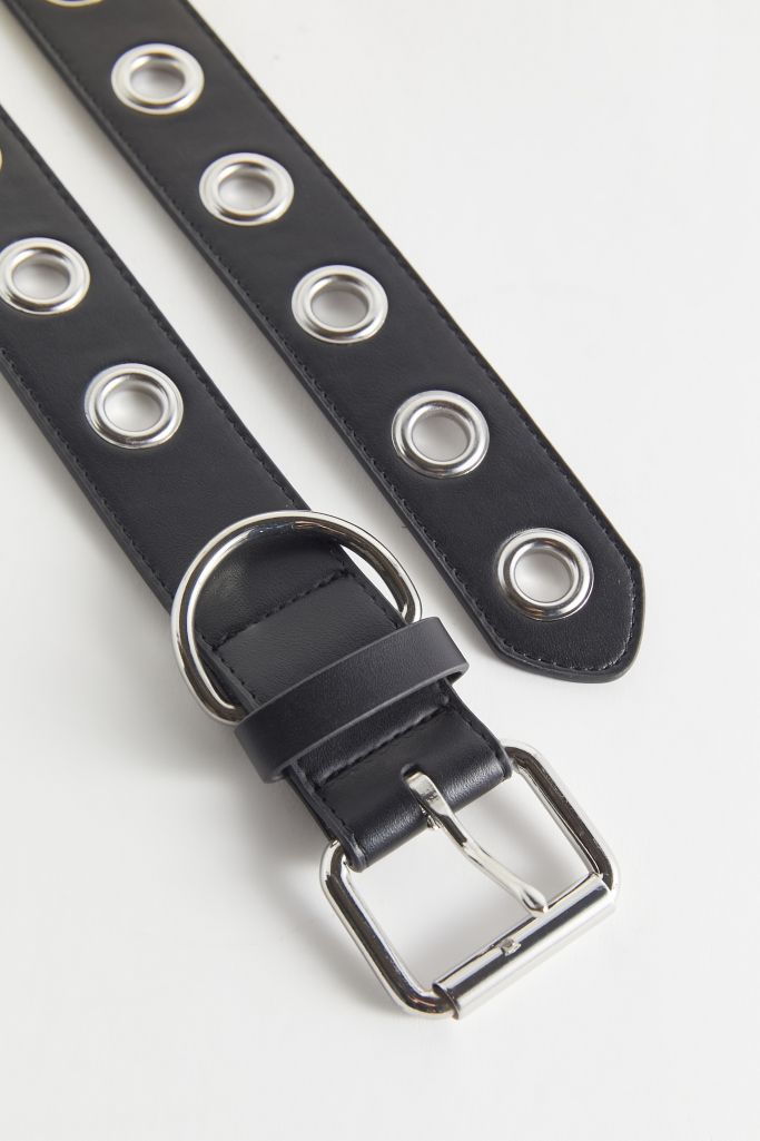 Large Faux Leather Grommet Belt | Urban Outfitters