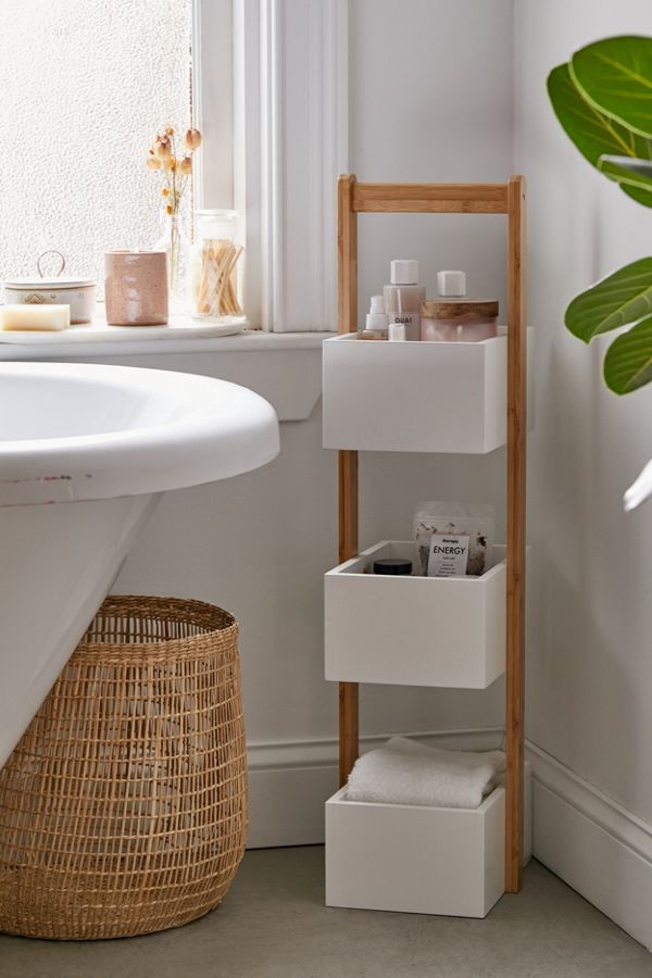 Slide View: 1: 3-Tier Bamboo Bath Storage Caddy