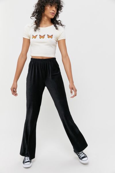 velvet rib flare pants