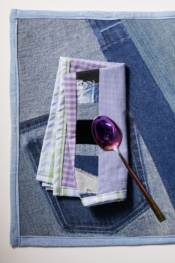 Slide View: 1: SilkDenim One-Of-A-Kind Remnant Napkin Set
