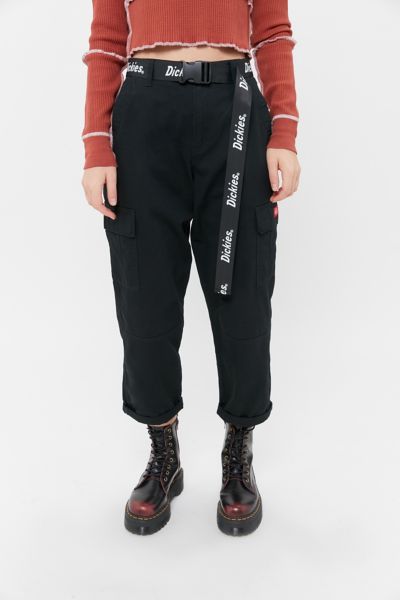 belted black cargo pants