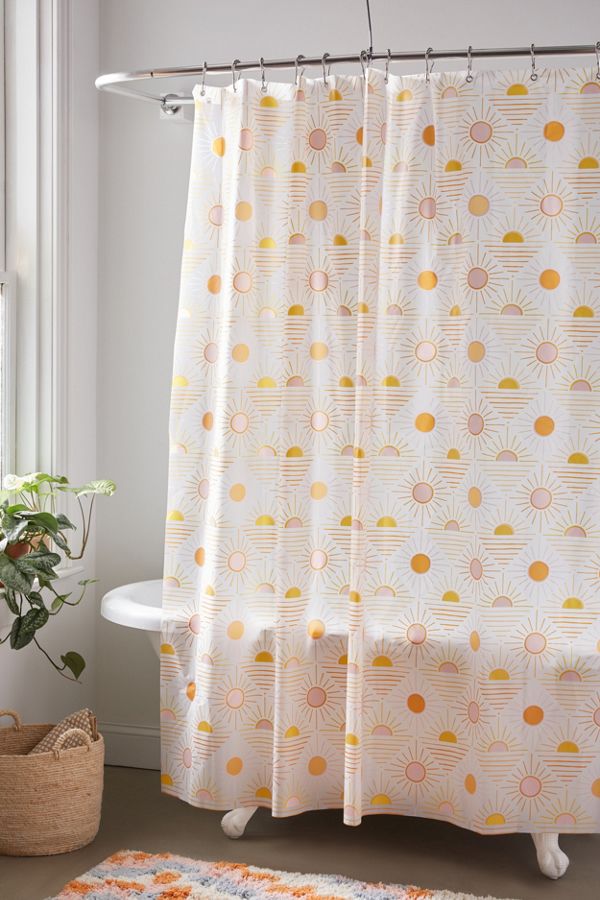 Slide View: 1: Sun Icon PEVA Shower Curtain