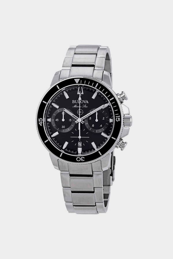 Slide View: 1: Bulova Marine Star Chronograph Black Dial Men's Watch 96B272