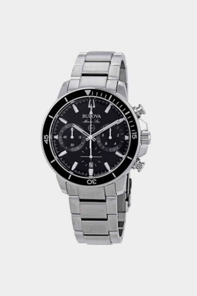 Bulova Marine Star Chronograph Black Dial Men's Watch 96B272