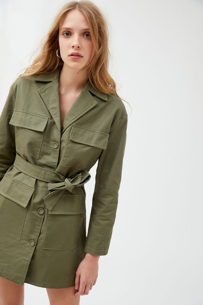 Lioness Line Them Up Belted Mini Shirt Dress | Urban Outfitters