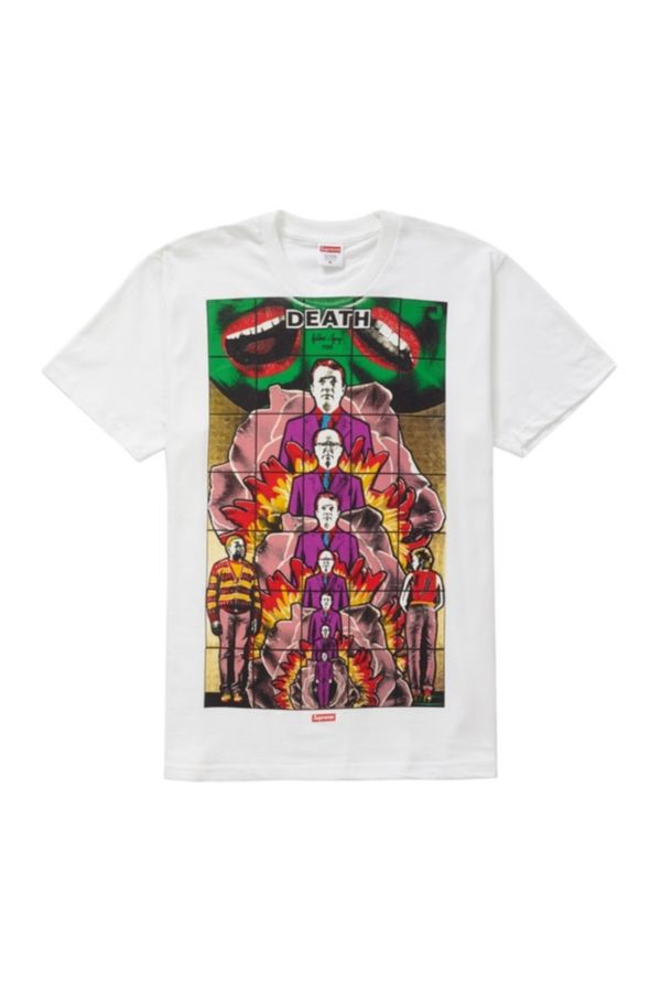 Supreme Gilbert & George DEATH Tee - White | Urban Outfitters