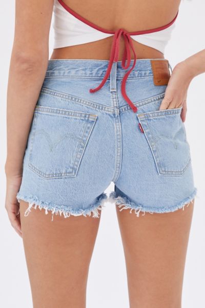 levi high waisted distressed shorts