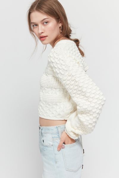 UO Adele Tie-Back Cropped Sweater | Urban Outfitters