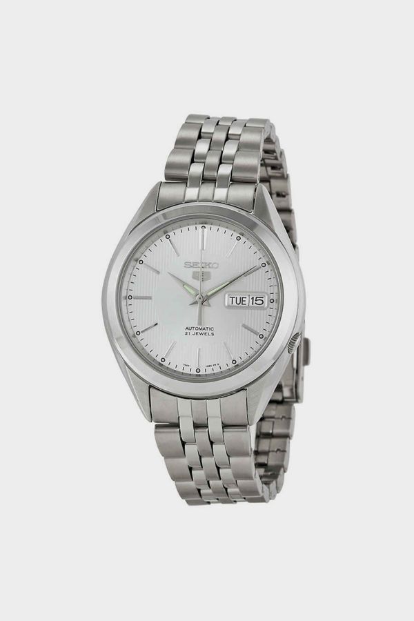 Slide View: 1: Seiko 5 Automatic Silver Dial Men's Watch SNKL15