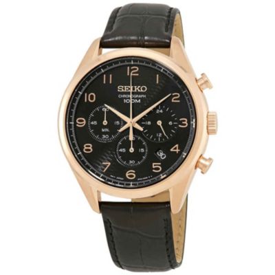 seiko chronograph black and gold