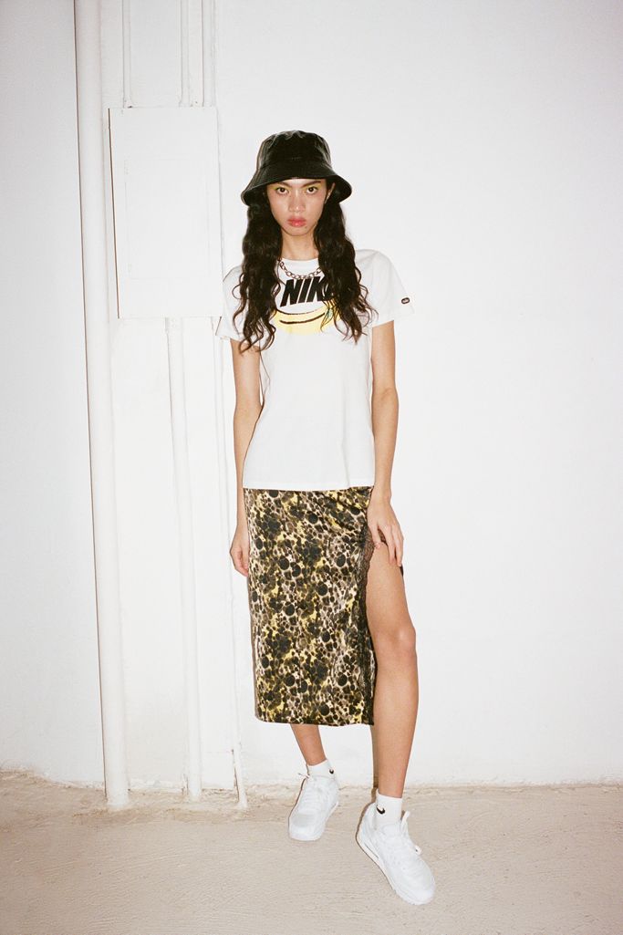 UO Sabrina Lace Trim Midi Slip Skirt | Urban Outfitters