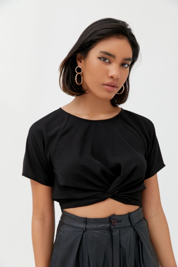 Uo Alex Twist Front Cropped Top Urban Outfitters Canada